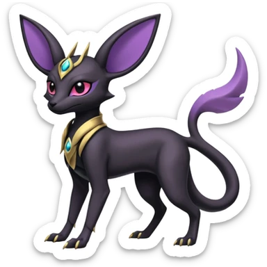 Shiny Dark Edgy Gothic Gloomy Futuristic Salandit-Umbreon-Espeon-Anubis-Hybrid (Full body) sticker