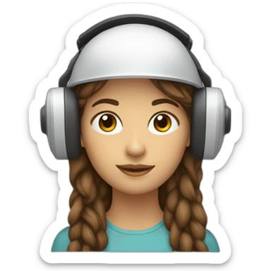 Femme qui un casque de réalité virtuelle sticker