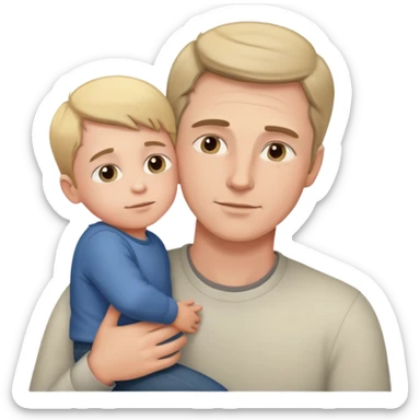 White man with a child, caring pose sticker