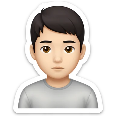Asian descent boy face sticker