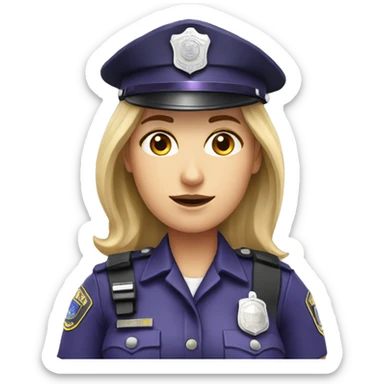 head policewomen white woman in purple police hat sticker