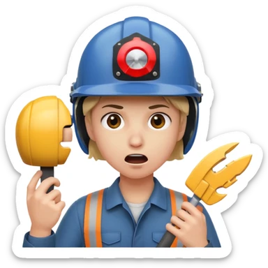 pero tiene que representar un accidente. un objeto golpeando el casco de la persona, o un brazo atrapado  sticker