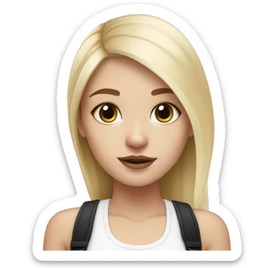 Blonde girl with black/white French bulldog sticker