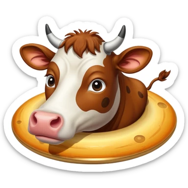 A cow makes with Saturn
 sticker
