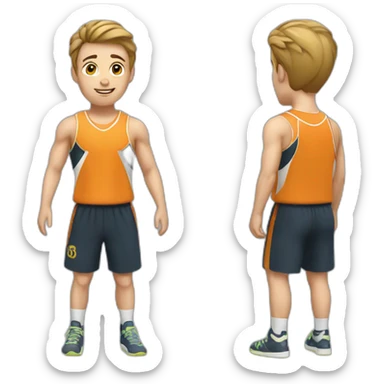 sporty european boy in gym uniform sticker