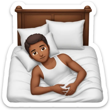 Masculine woman spooning in bed sticker