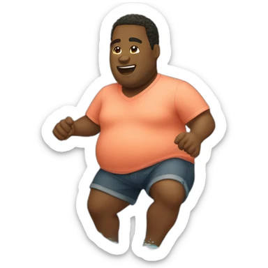 fat black guy kicking an alligator sticker