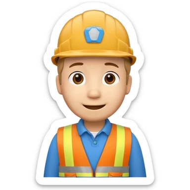 pocoyo trabajando de albayil pero manteniendo el disllo de pocoyo sticker