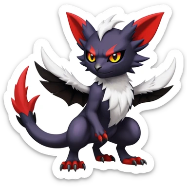 Edgy Cool Litten-Noivern-Noibat-Absol-Pokémon Full Body sticker