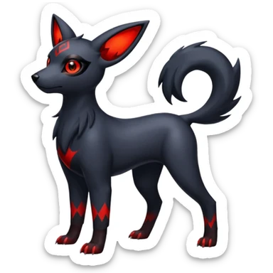 Translucent Magnificent Houndour-Absol-Zorua-Umbreon-fusion (full body) sticker