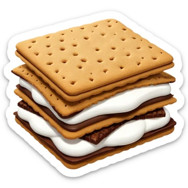 Realistic smores cookie sandwich isolated sticker