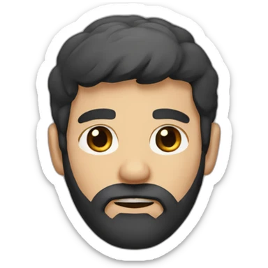 Bearded man with black eyes and hair sticker