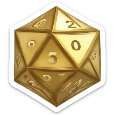 Golden Icosahedron with numbers sticker