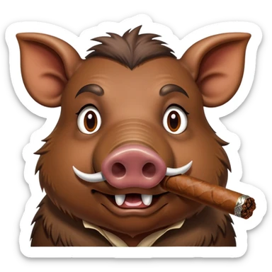 hamze un jabalí con un cigarro en la boca sticker