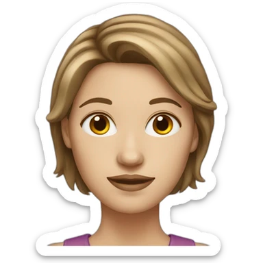 white woman with medium brown hair sticker