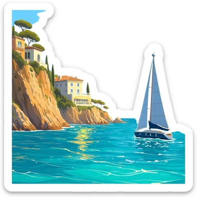 yacht around the French Riviera sticker