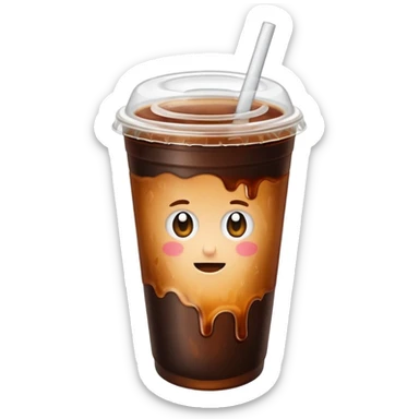 iced americano / with takeout cup / without face sticker