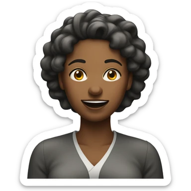 Black woman shrugging hands with sweaty smile sticker