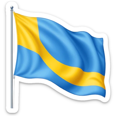 Un drapeu avec les couleurs a l'horizontal , le bleu en haut le blanc au millieu et le jaune en bas  sticker