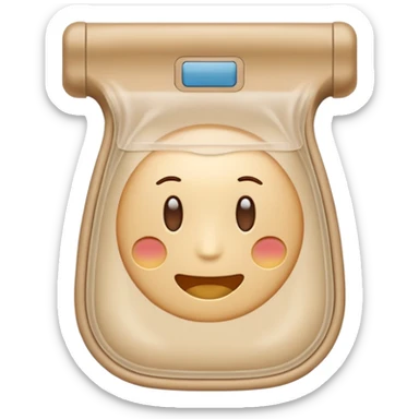 an ostomy bag in beige sticker