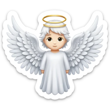 cute fluffy white angel wing sticker