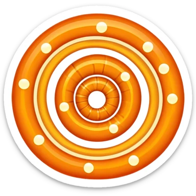 A glowing orange spiral filled with dots sticker
