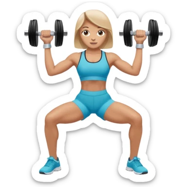 fit person wearing clothes lifting dumbbells,sideways photo sticker