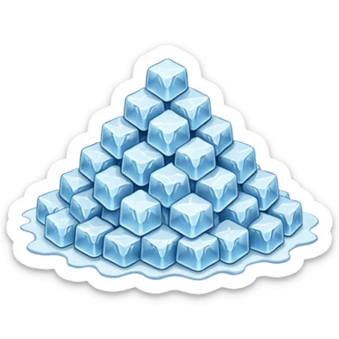 Crushed ice on a pile, really small peaces without real form of ice cubes sticker