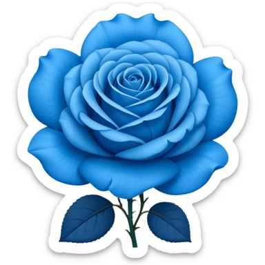 rose shape flower, no stem, now make it a vibrant blue color sticker