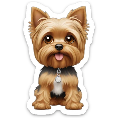 perro chiquito yorki despeinado feo viejo sticker
