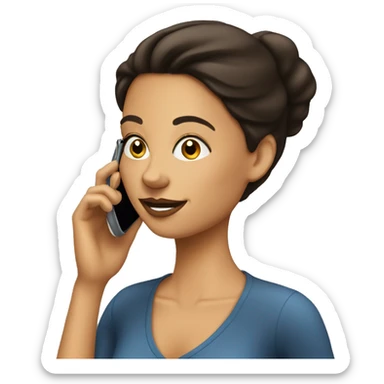 Beautiful Brunette Woman talking on her cellphone sticker