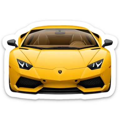 "Create a top-down view 2D vector emoji of a Lamborghini in Apple's iOS style. Use solid colors, clean lines, and smooth curves. No gradients or 3D effects. Keep the design minimalist with a white background."
 sticker