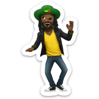 Jamaican reggae music dancer sticker