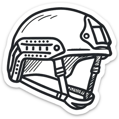 schematic modern American military helmet, army NATO style, strict technical style, contour or light gray fill, no text, minimalism sticker