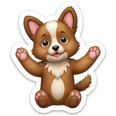 puppy with paws up that tried sticker