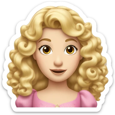Princess Aurora blonde ringlets and bangs  sticker