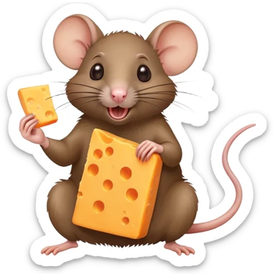Rat eating cheese while doing the Macarena sticker