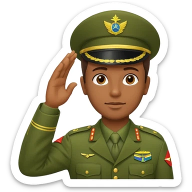 Soldado do Exército Brasileiro fazendo continência sticker