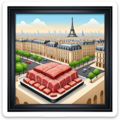  paris art gallery SPAM meat city landscape  sticker