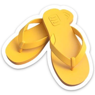 basic sandal sole, minimal detail, 3D iPhone emoji style, viewed from the bottom sticker