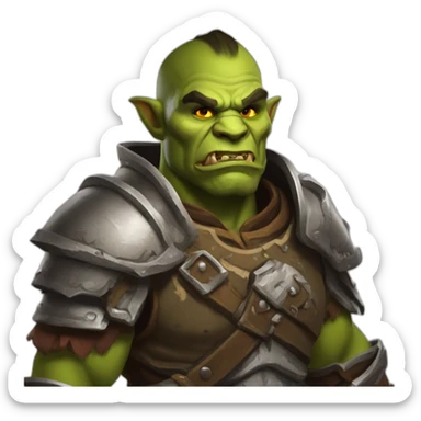 orc male warrior from world of warcraft sticker