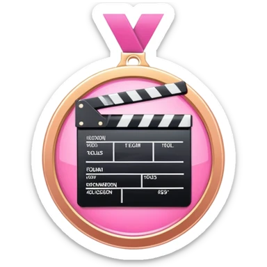 clapperboard on a pink medal  sticker