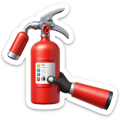 hand holding Fire extinguisher sticker