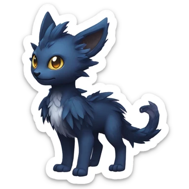 Cute cool fantasy dark-themed animal hybrid Fakemon full body sticker