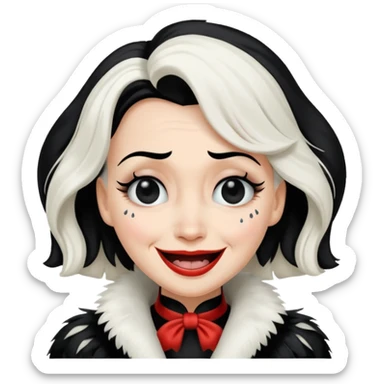 cruella de vil crying of laughter sticker