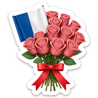 SPAM MEAT rose bouquet wrapped in french flag sticker