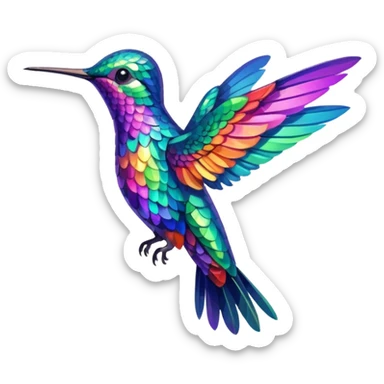 Colorful hummingbird  sticker