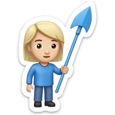 Un cuadrado azul con una flecha en medio sticker