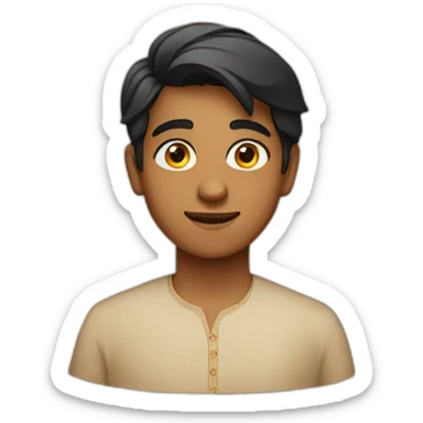 A 23 year old Indian boy wearing a kurta sticker