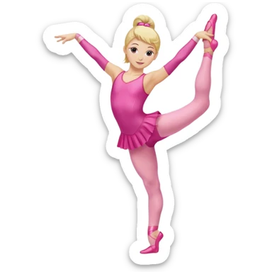  dancer-gymnast with blonde hair in pink tights  (kids) sticker